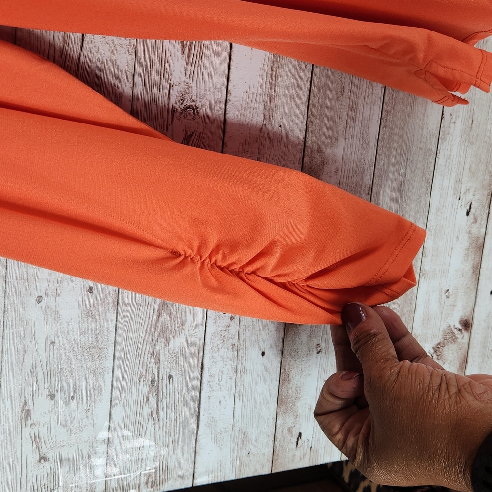 Anne klein, Women's orange top. Gold hardware on the opening of the collar. - Picture 5 of 10